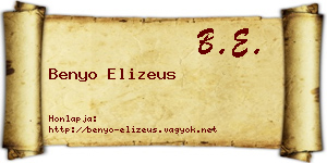 Benyo Elizeus névjegykártya